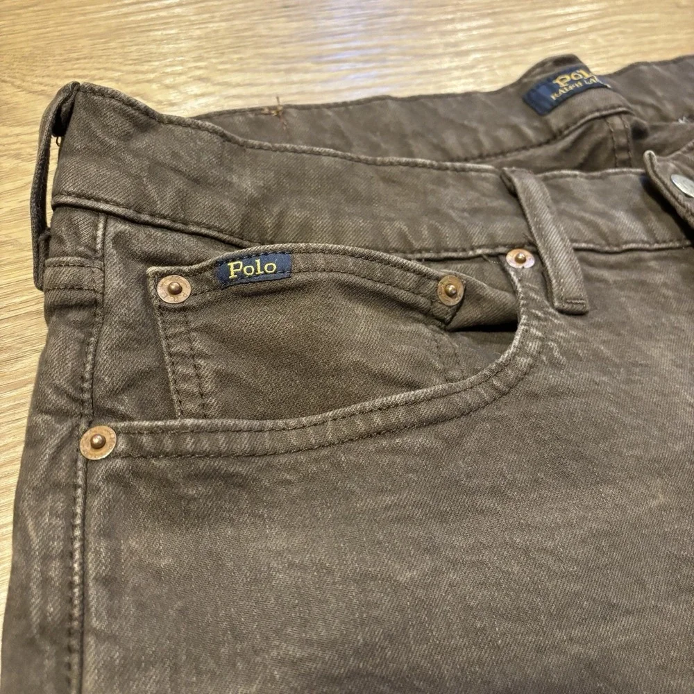 Polo Ralph Lauren Sullivan Slim Jeans Mens 32x30 Brown Straight Leg Stretch Fade